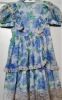 Kids Costumes to Hire - Floral dress with lace detail (blue & green) - child